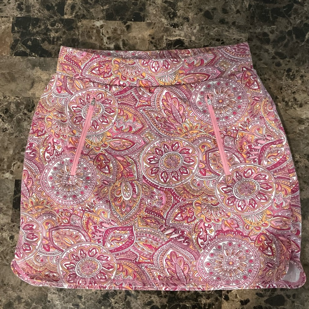 Talbots Pink Paisley A-Line Mini Skirt